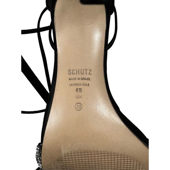 COPY - Schutz Stiletto Heels Braided Rhinestone Open Toe Strappy Glam Elegant S… - Picture 11 of 16